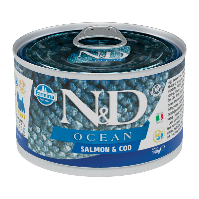 Farmina N&D Ocean Mini Salmone e Merluzzo 140g - Umido Cane Farmina N&D Ocean Mini Salmone e Merluzzo 140g - Umido Cane